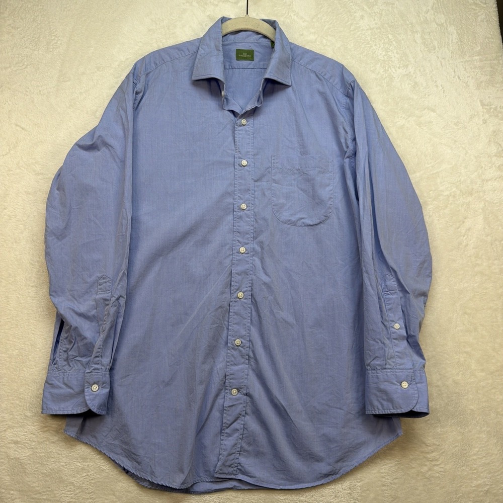Sid Mashburn Button Down Shirt Men's Large Blue Oxford Preppy Casual Work